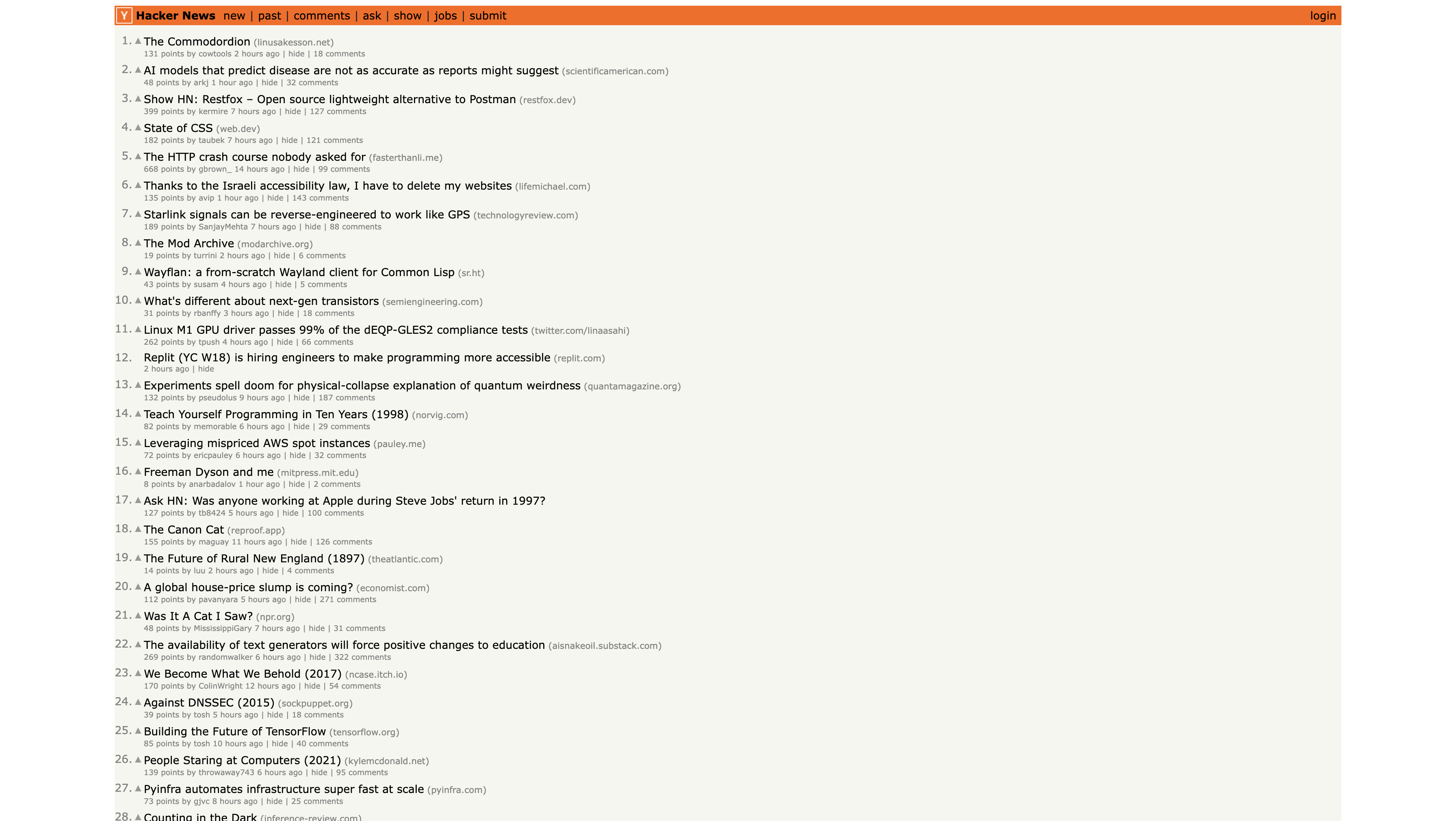 Hacker News Website